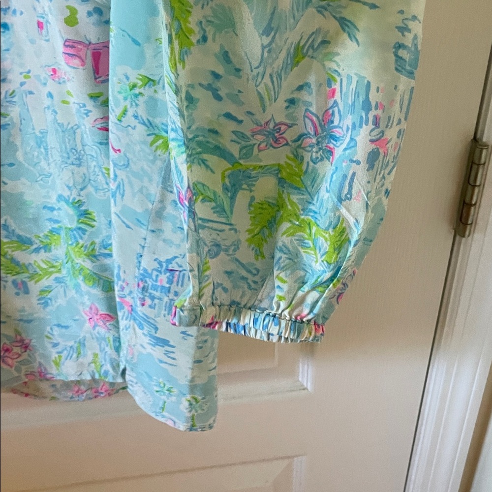 Lilly Pulitzer Pastel Floral Silk Blouse - Picture 4 of 6